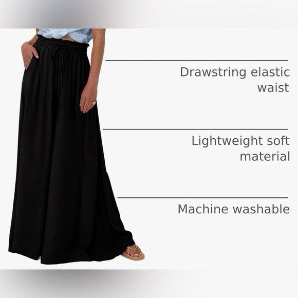 Black Palooza Comforatble Extra Wide Leg XXL Casual Dress Pants - Picture 5 of 16